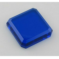 Blue Square Bevel Paperweight Crystal Award (3"x0.75")
